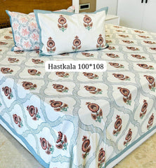 King Size Handlook Bedsheets with 2 Pillow Covers