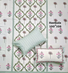 King Size Handlook Bedsheets with 2 Pillow Covers