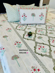 King Size Handlook Bedsheets with 2 Pillow Covers