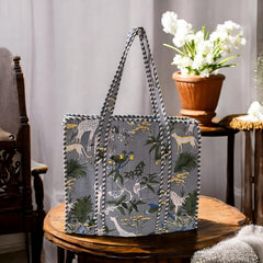 HANDMADE QUILTED TOTE BAG 18 by 18