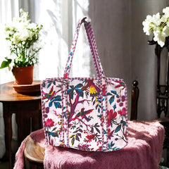 HANDMADE QUILTED TOTE BAG 18 by 18