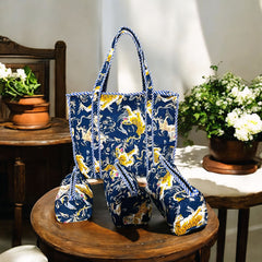 The quilted Tote bag and Pouches combo set