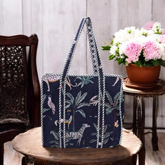 HANDMADE QUILTED TOTE BAG 18 by 18