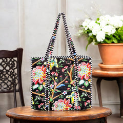 HANDMADE QUILTED TOTE BAG 18 by 18