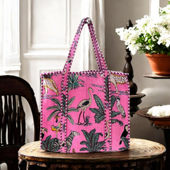 HANDMADE QUILTED TOTE BAG With Free utility pouch 1-Peice FREE-FREE -FREE