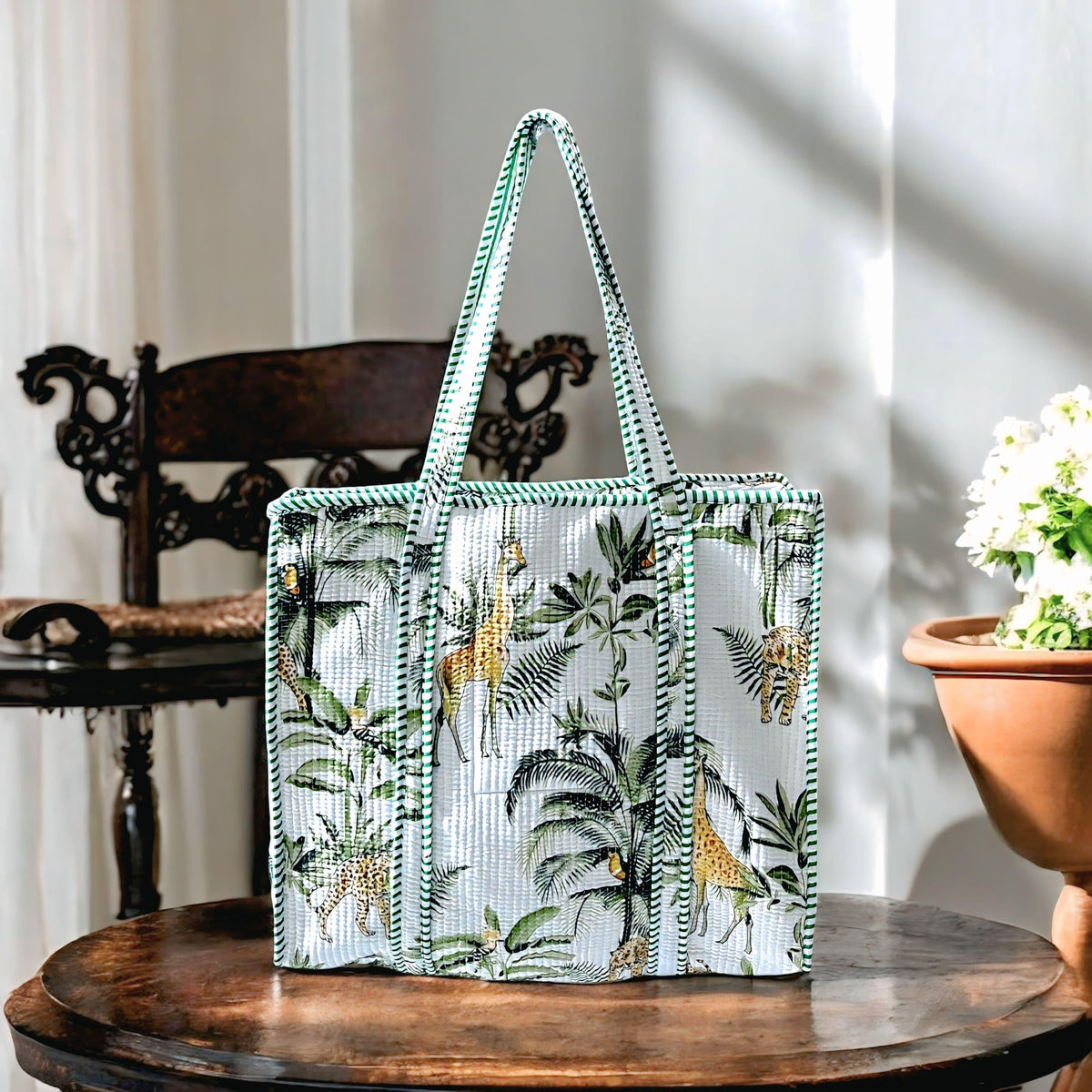 HANDMADE QUILTED TOTE BAG With Free utility pouch 1-Peice FREE-FREE -FREE