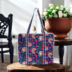 HANDMADE QUILTED TOTE BAG With Free utility pouch 1-Peice FREE-FREE -FREE