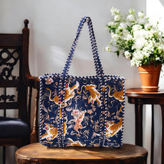 HANDMADE QUILTED TOTE BAG With Free utility pouch 1-Peice FREE-FREE -FREE