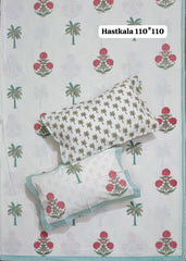 Jumbo King Size Handlook Bedsheets with 2 Pillow Covers