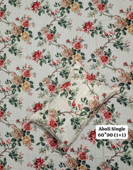 Pure cotton Single bed bedsheet with 1 pillow cover