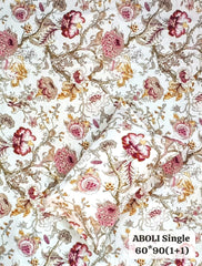 Pure cotton Single bed bedsheet with 1 pillow cover