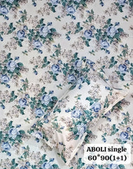 Pure cotton Single bed bedsheet with 1 pillow cover