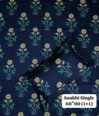 Pure cotton Single bed bedsheet with 1 pillow cover