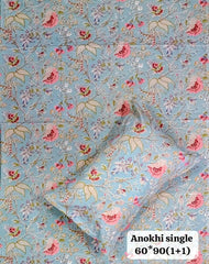 Pure cotton Single bed bedsheet with 1 pillow cover