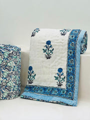 PREMIUM JAIPURI HAND BLOCK DOUBLE BED HAND QUILT ( RAZAI ) 90X108