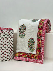 PREMIUM JAIPURI HAND BLOCK DOUBLE BED HAND QUILT ( RAZAI ) 90X108