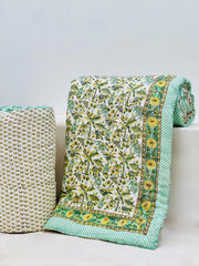 PREMIUM JAIPURI HAND BLOCK DOUBLE BED HAND QUILT ( RAZAI ) 90X108