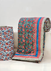 PREMIUM JAIPURI HAND BLOCK DOUBLE BED HAND QUILT ( RAZAI ) 90X108