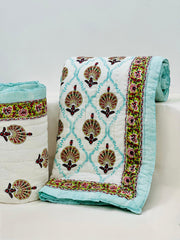 PREMIUM JAIPURI HAND BLOCK DOUBLE BED HAND QUILT ( RAZAI ) 90X108