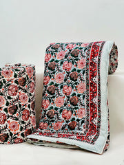 PREMIUM JAIPURI HAND BLOCK DOUBLE BED HAND QUILT ( RAZAI ) 90X108