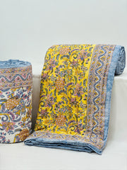 PREMIUM JAIPURI HAND BLOCK DOUBLE BED HAND QUILT ( RAZAI ) 90X108