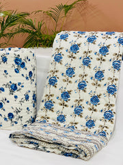 PREMIUM JAIPURI HAND BLOCK DOUBLE BED HAND QUILT ( RAZAI ) 90X108