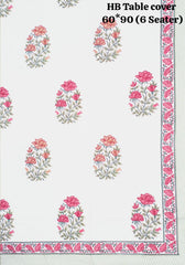 Handblock printed Casemate Dinning Table cover for 6 Seater