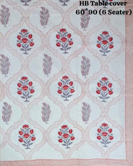 Handblock printed Casemate Dinning Table cover for 6 Seater