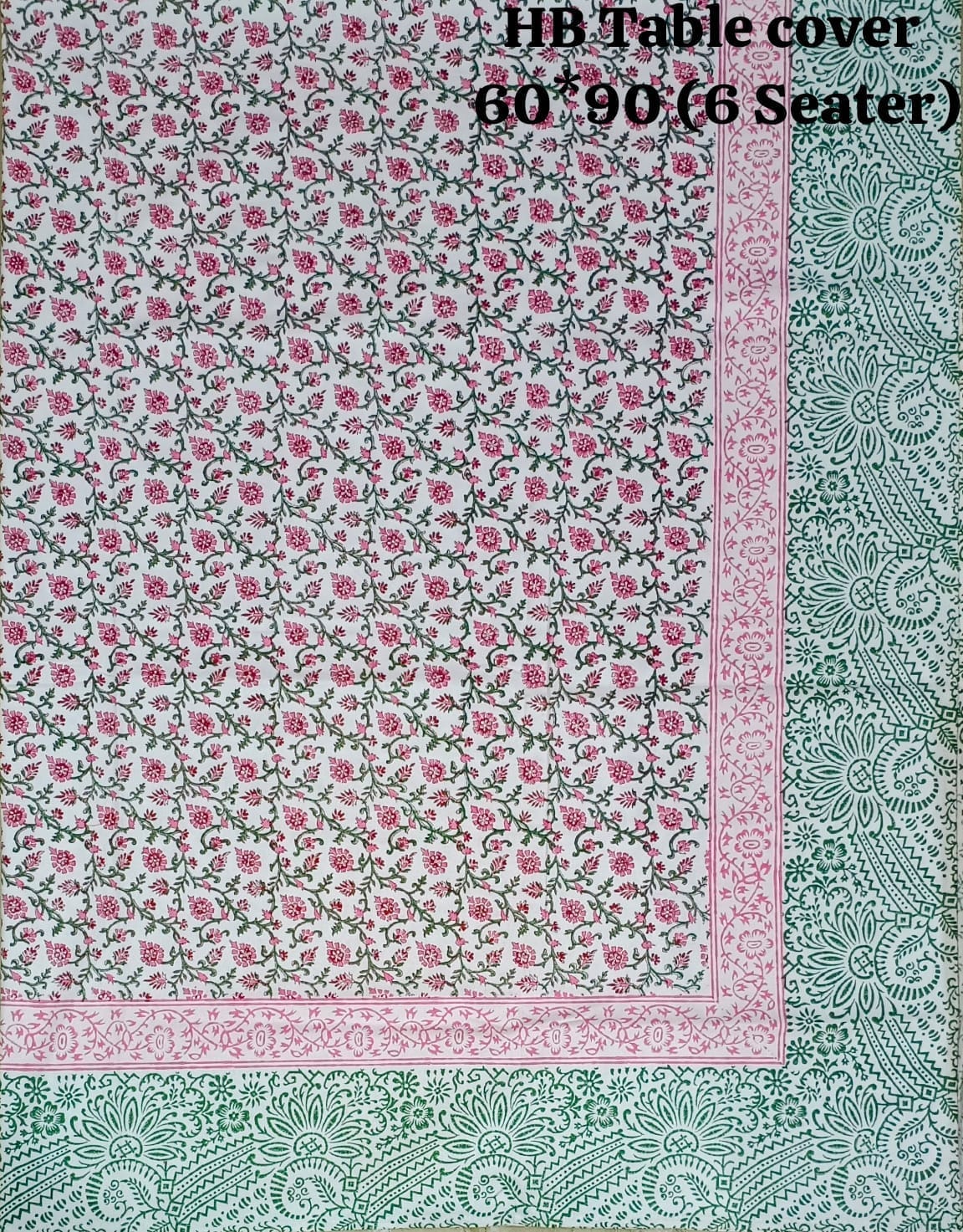 Handblock printed Casemate Dinning Table cover for 6 Seater