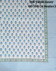Handblock printed Casemate Dinning Table cover for 6 Seater