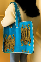 HANDMADE QUILTED TOTE BAG 13 by 13 inches