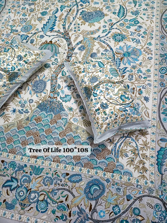 King Size Pure Cotton Bedsheets with 2 Pillow Covers