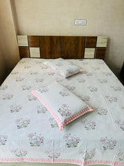💕Launching Soft Premium Handblock 👧 Kids 👦 Print Bedsheet with 2 Pillow Covers💕