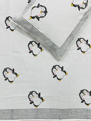 *👶Specially Kids Print Premium Hand block single bedsheet with 1 pillow cover👶*