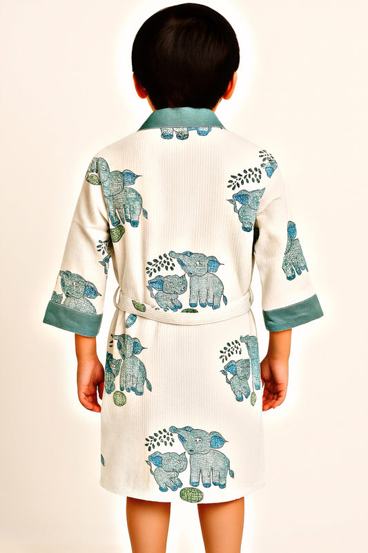 LAUNCHING Handblock Kids Bathrobe