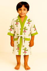 LAUNCHING Handblock Kids Bathrobe