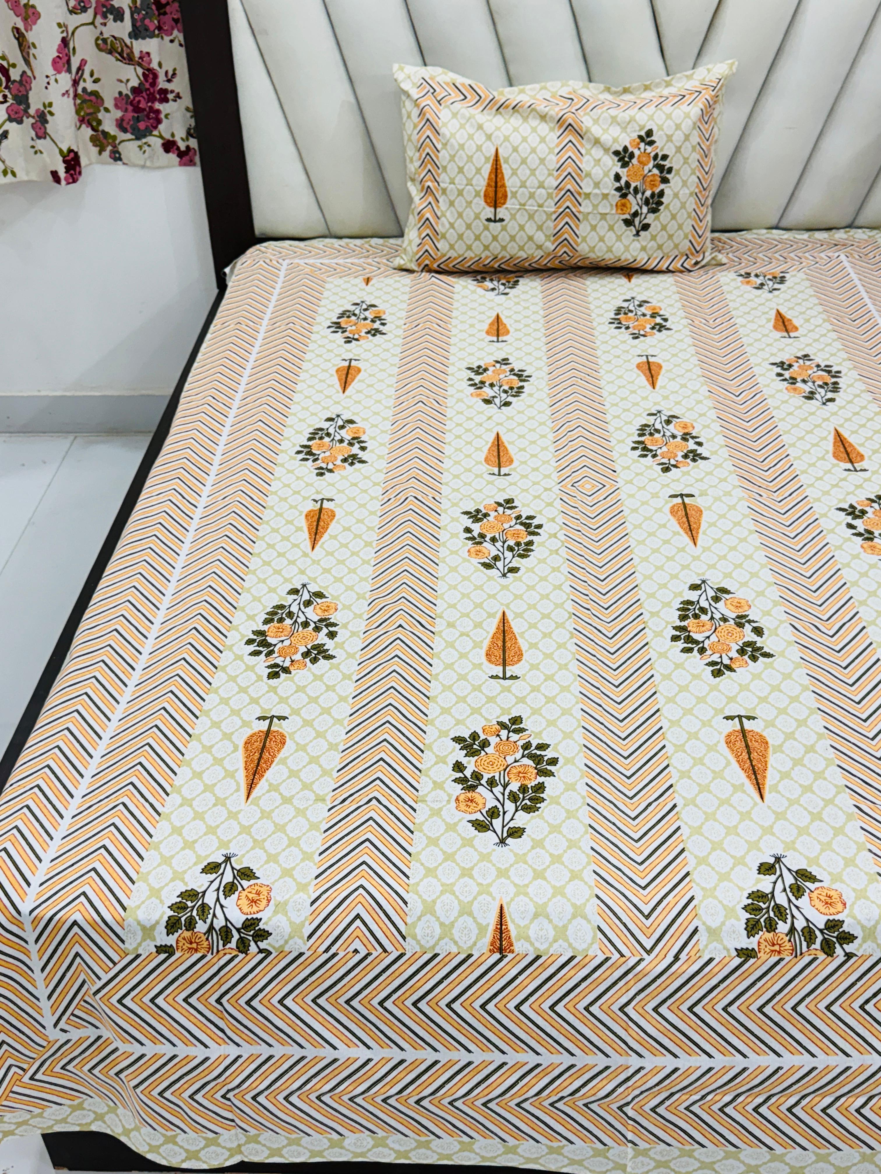jaipuri Printed Single Bedsheet