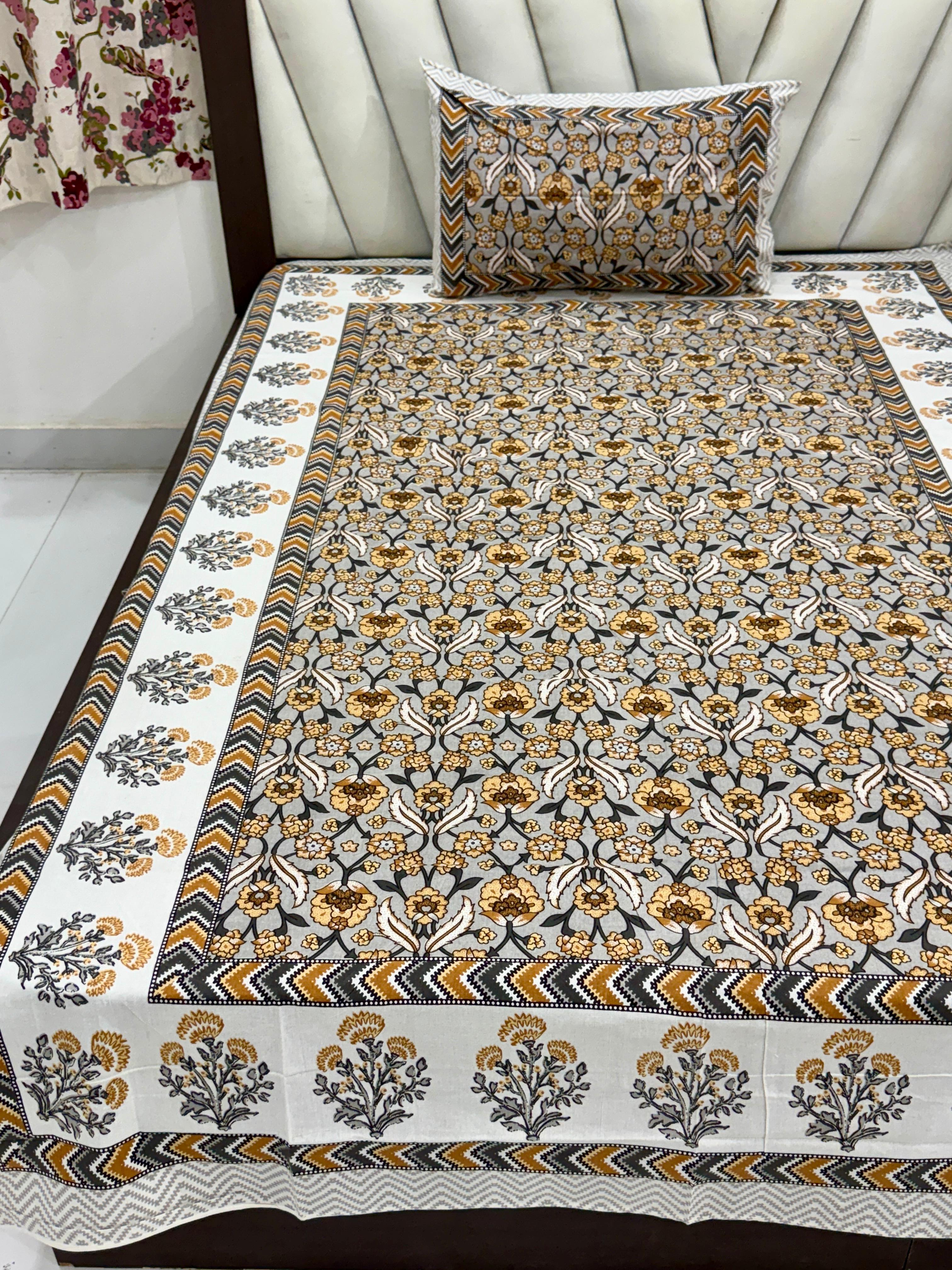 jaipuri Printed Single Bedsheet
