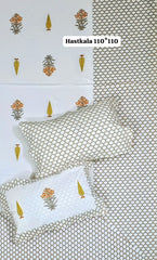 Jumbo King Size Handlook Bedsheets with 2 Pillow Covers