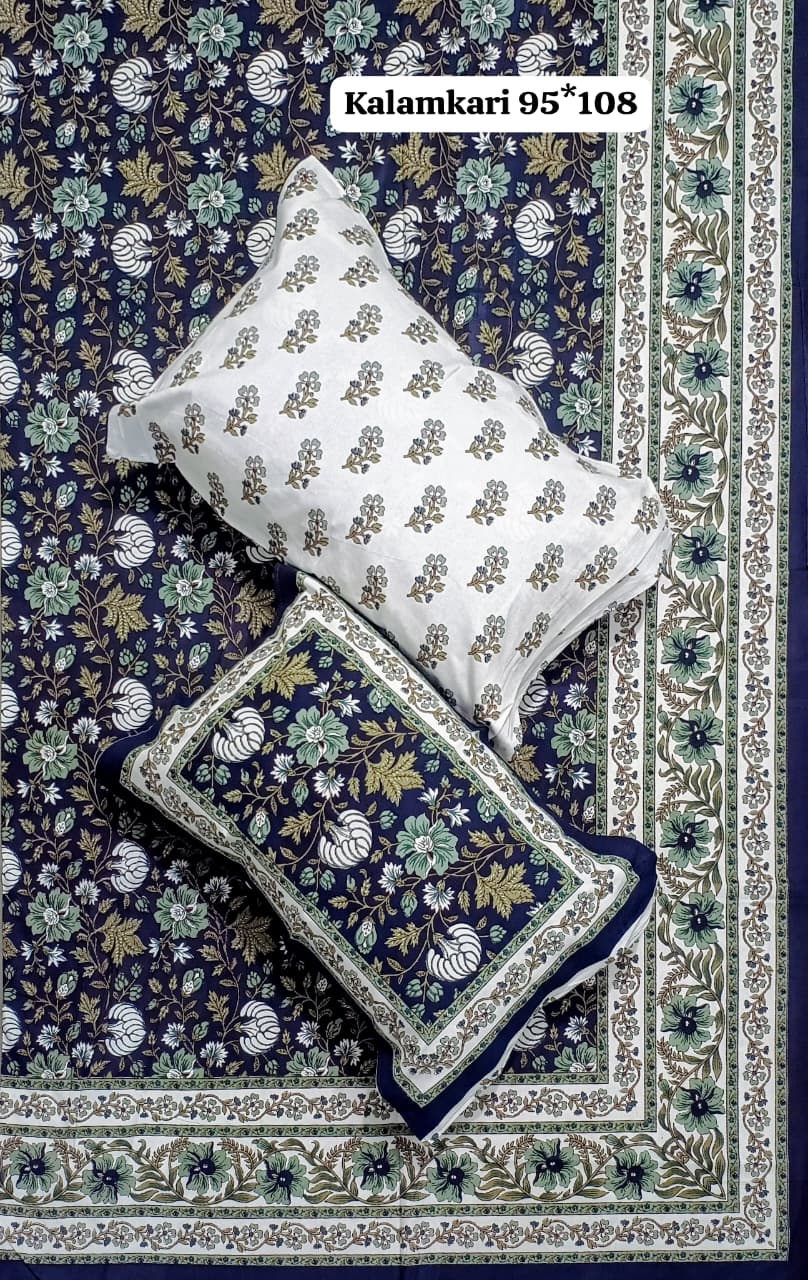 King Size Pure Cotton Bedsheets with 2 Pillow Covers