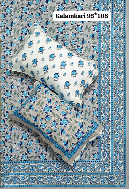 King Size Pure Cotton Bedsheets with 2 Pillow Covers