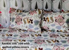 Pure cotton super king size bedsheet with 2 pillow covers