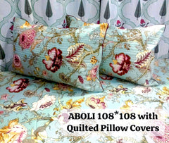 Pure cotton super king size bedsheet with 2 pillow covers