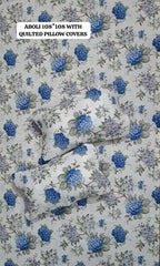 Pure cotton super king size bedsheet with 2 pillow covers