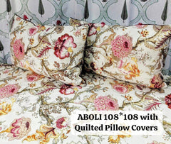 Pure cotton super king size bedsheet with 2 pillow covers