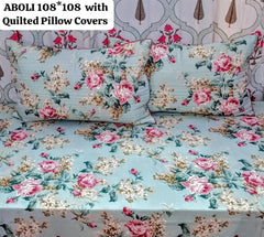 Pure cotton super king size bedsheet with 2 pillow covers