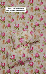 Pure cotton super king size bedsheet with 2 pillow covers